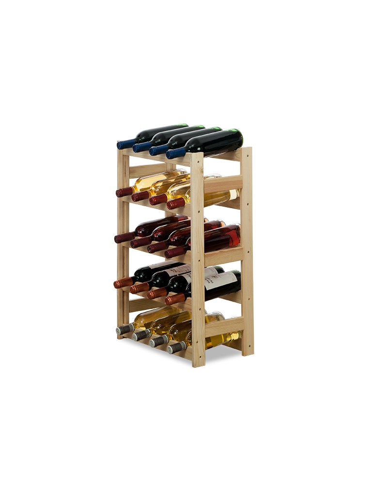 Otwarte regały alkoholowe RW-1 - Sosnowy regał na wino RW-1-20 ▪ Naturalne drewno - produkt MODO24.PL 1