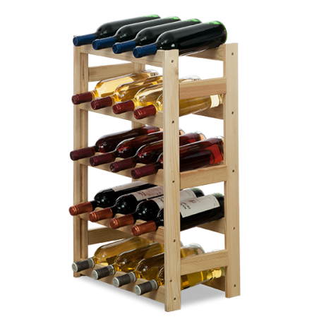 Sosnowy regał na wino RW-1-20 ▪ Naturalne drewno
