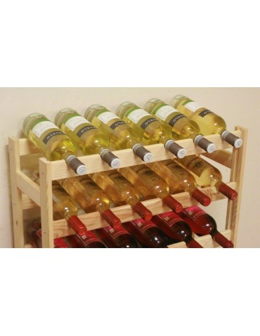 Otwarte regały alkoholowe RW-1 - Sosnowy regał na wino RW-1-42 ▪ Naturalne drewno - product 3