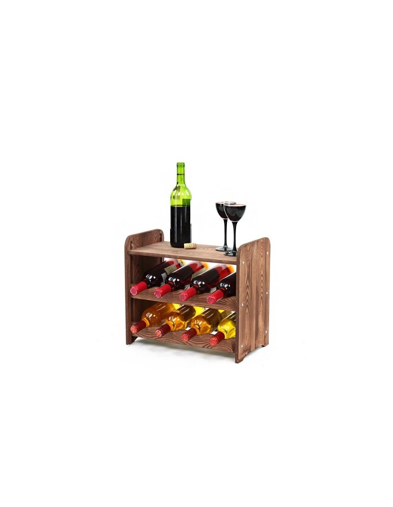 Stojaki na wino RW16 do butelek - Regał na wino RW-16-8P Ciemny brąz dekor - produkt MODO24.PL 1