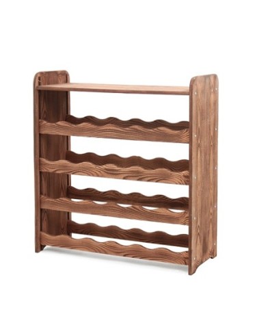Stojaki na wino RW16 do butelek - Regał na wino RW-16-24P w dekorze ciemnobrązowym - product 4