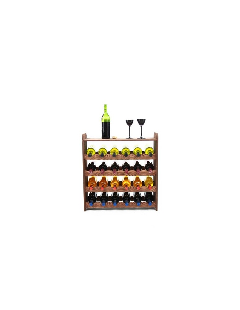Stojaki na wino RW16 do butelek - Regał na wino RW-16-24P w dekorze ciemnobrązowym - produkt MODO24.PL 1