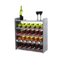Regał na wino RW-16-24P Ciemnografitowy dekor