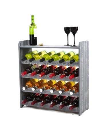 Regał na wino RW-16-24P Ciemnografitowy dekor
