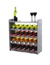 Regał na wino RW-16-24P Ciemnografitowy dekor