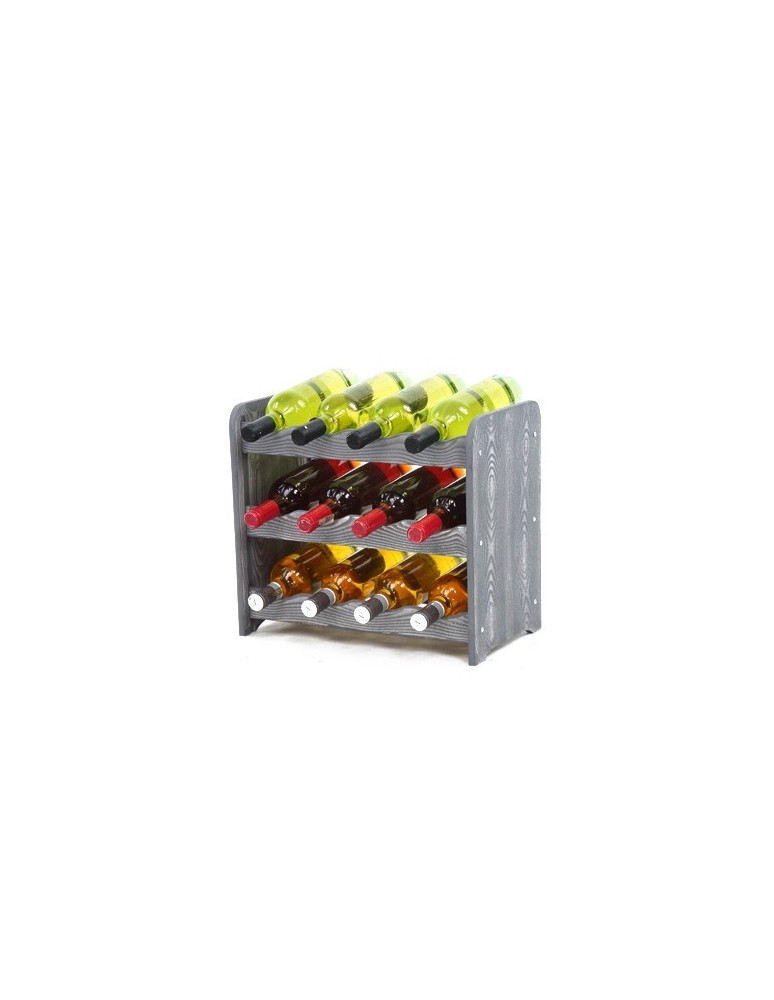 Stojaki na wino RW16 do butelek - Regał na wino w dekorze ciemnografitowym RW-16 na 12 butelek - produkt MODO24.PL 1