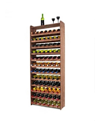 Regał na wino RW-16-84P Ciemny brąz dekor