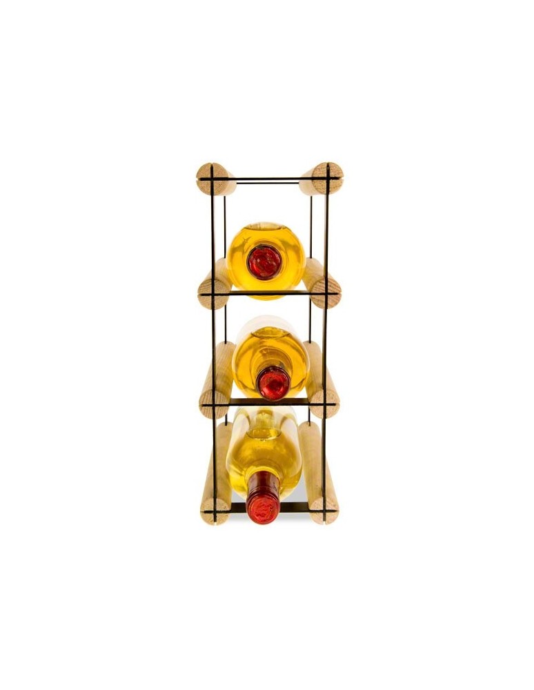 Regały na butelki szklane/PET RW-8  Przechowywanie alkoholu w domu - 3 komorowy stojak na wino RW-8 1x3 - product MODO24.PL 2