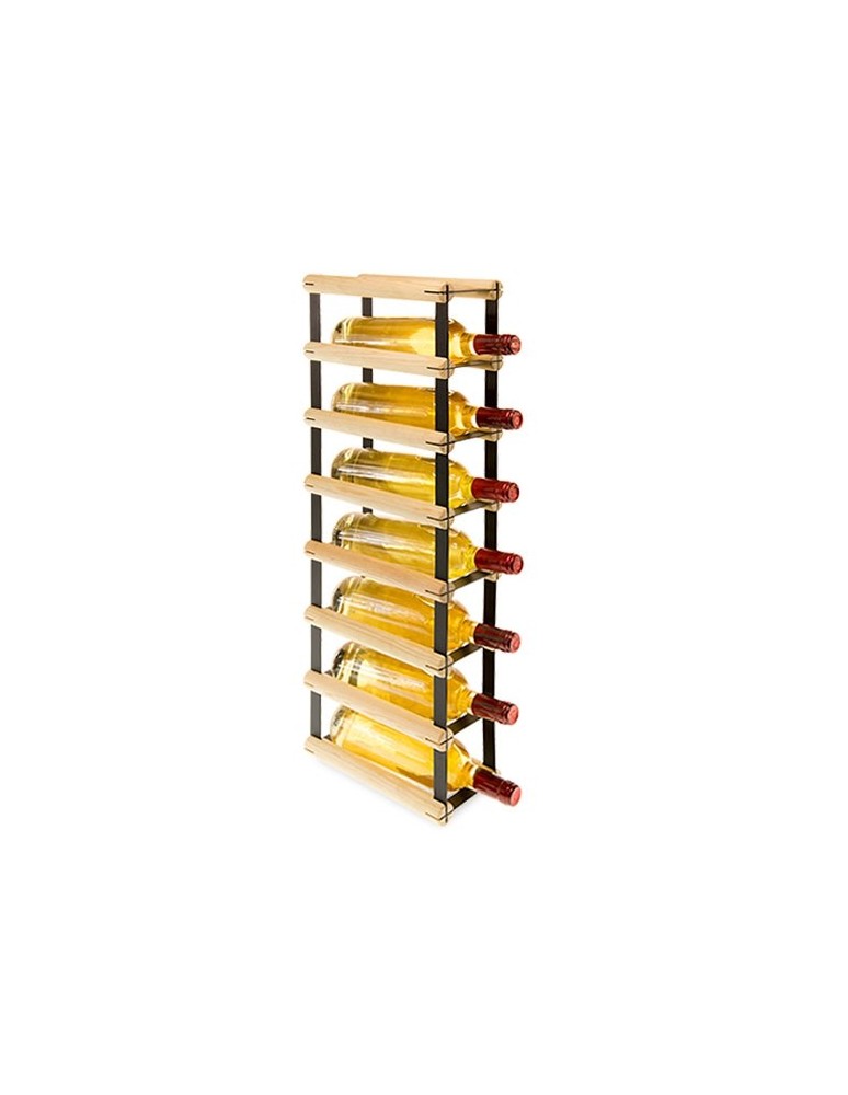 Regały na butelki szklane/PET RW-8  Przechowywanie alkoholu w domu - 7 komorowy Stojak na wino RW-8 1x7 - produkt MODO24.PL 1
