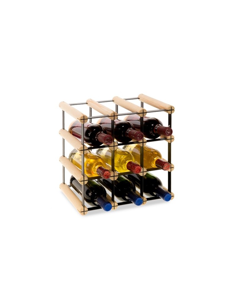 Regały na butelki szklane/PET RW-8  Przechowywanie alkoholu w domu - Stojak RW-8 3x3 na 9 butelek - produkt MODO24.PL 1