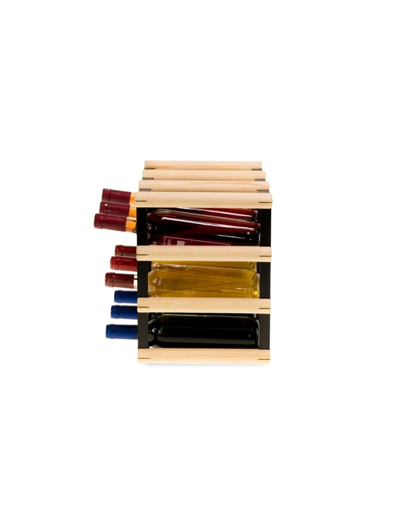 Regały na butelki szklane/PET RW-8  Przechowywanie alkoholu w domu - Stojak RW-8 3x3 na 9 butelek - product MODO24.PL 4