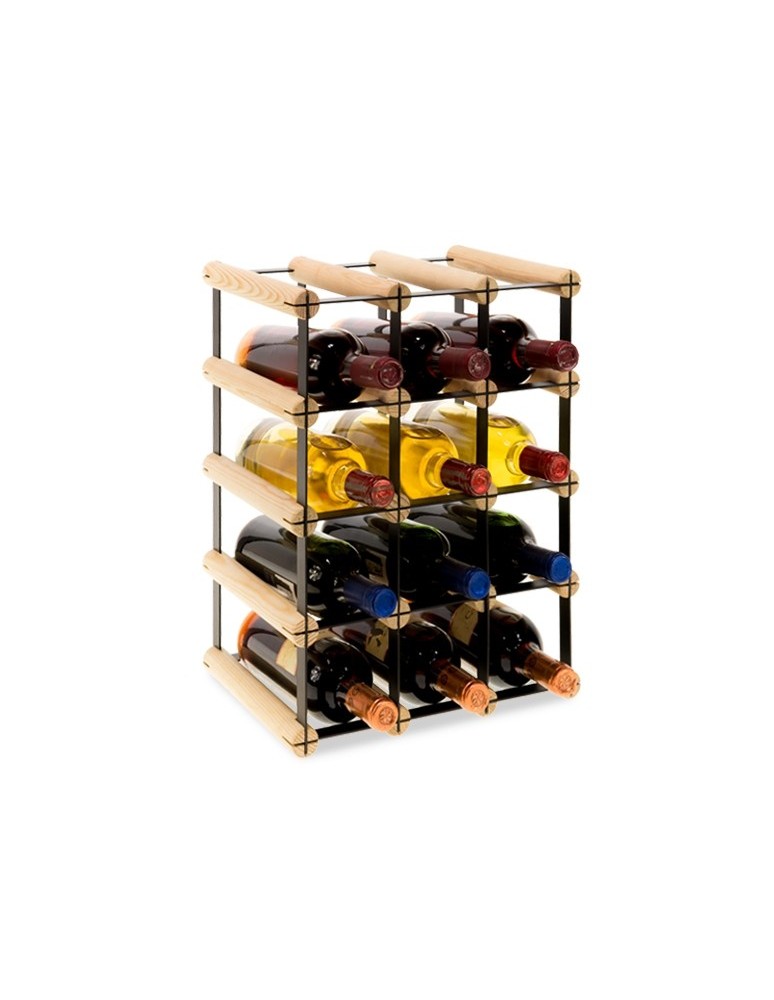 Regały na butelki szklane/PET RW-8  Przechowywanie alkoholu w domu - Stojak RW-8 3x4 na 12 butelek - produkt MODO24.PL 1