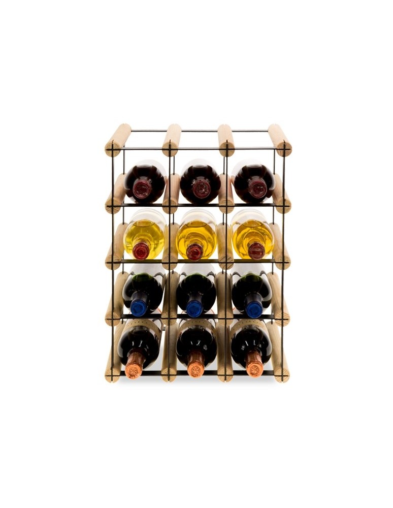 Regały na butelki szklane/PET RW-8  Przechowywanie alkoholu w domu - Stojak RW-8 3x4 na 12 butelek - product MODO24.PL 2