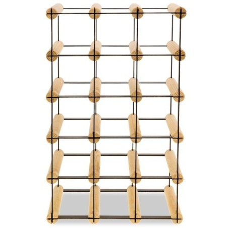 Stojak RW-8 3x5 na 15 butelek. Geometria - światło sosny - cień metalu