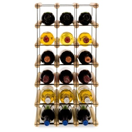 Regał alkoholowy RW-8 3x6 na kolekcję 18 win - Drewno i metal