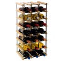 Stojak na 21 butelek wina RW-8 3x7 czarny metal i jasne drewno sosnowe