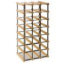 Stojak na 21 butelek wina RW-8 3x7 czarny metal i jasne drewno sosnowe