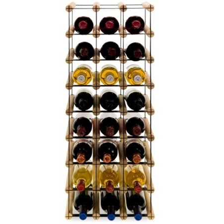 Stojak RW-8 3x8 otwarty regał z drewna i metalu na 24 butelki