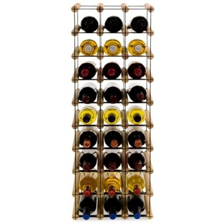 Stojak na 27 butelek wina RW-8 3x9 jasna sosna - ciemna stal