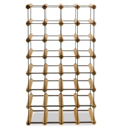 Stojak na 26 butelek RW-8 4x7 surowa sosna - czarna stal