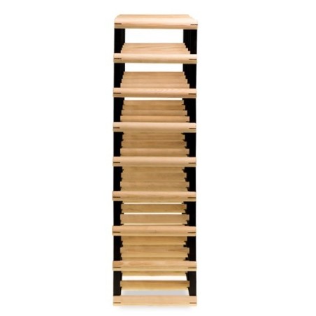 Stojak alkoholowy RW-8 4x8 na 32 butelki. Drewno i stal światło i cień