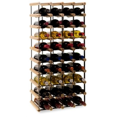 Stojak na 36 butelek RW-8 4x9 Regał alkoholowy - sosna i stal