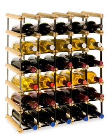 Regał alkoholowy RW-8 5x6 na 30 butelek ☯️ Metal i drewno ☯️