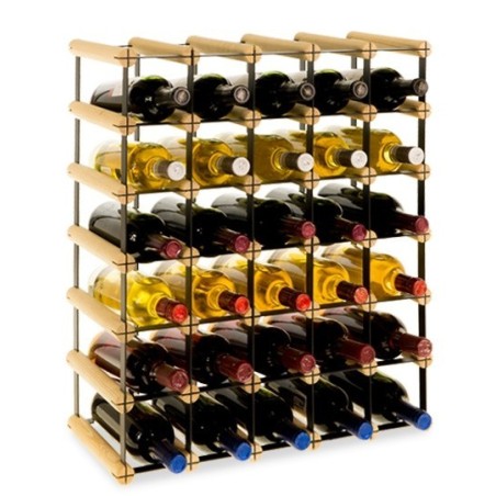 Regał na alkohol RW-8 5x6. Stojak na 30 butelek ☯️ Metal i drewno ☯️