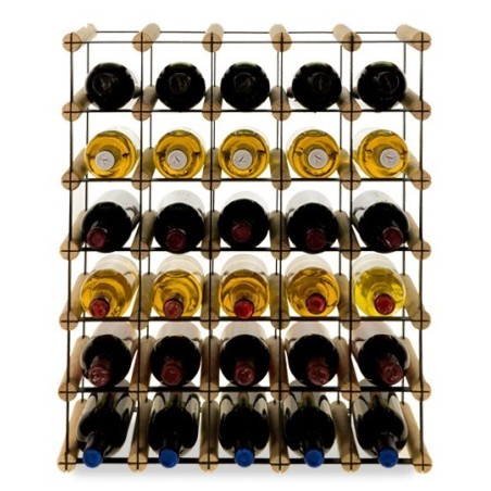 Regał na alkohol RW-8 5x6. Stojak na 30 butelek ☯️ Metal i drewno ☯️