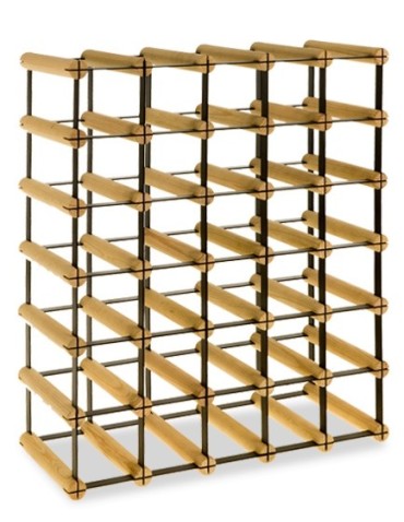 Regały na butelki szklane/PET RW-8  Przechowywanie alkoholu w domu - Regał alkoholowy RW-8 5x6 na 30 butelek ☯️ Metal i drewno ☯️ - product 3