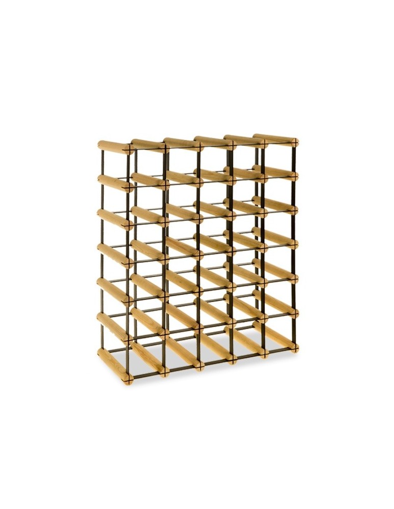 Regały na butelki szklane/PET RW-8  Przechowywanie alkoholu w domu - Regał alkoholowy RW-8 5x6 na 30 butelek ☯️ Metal i drewno ☯️ - product MODO24.PL 3