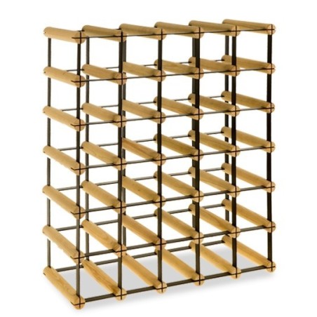 Regał na alkohol RW-8 5x6. Stojak na 30 butelek ☯️ Metal i drewno ☯️