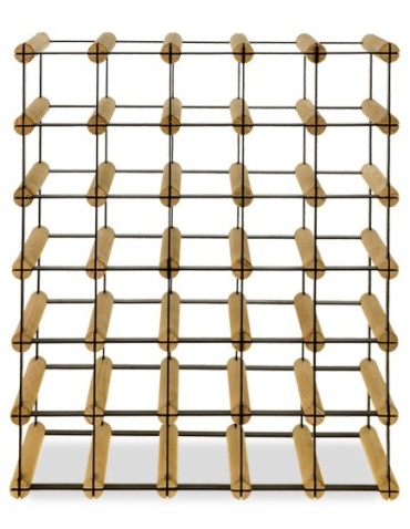 Regały na butelki szklane/PET RW-8  Przechowywanie alkoholu w domu - Regał alkoholowy RW-8 5x6 na 30 butelek ☯️ Metal i drewno ☯️ - product 4