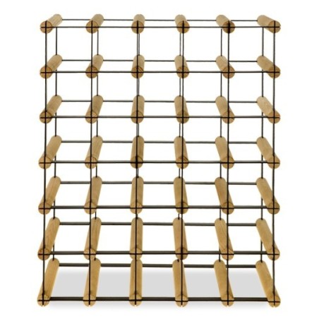 Regał na alkohol RW-8 5x6. Stojak na 30 butelek ☯️ Metal i drewno ☯️