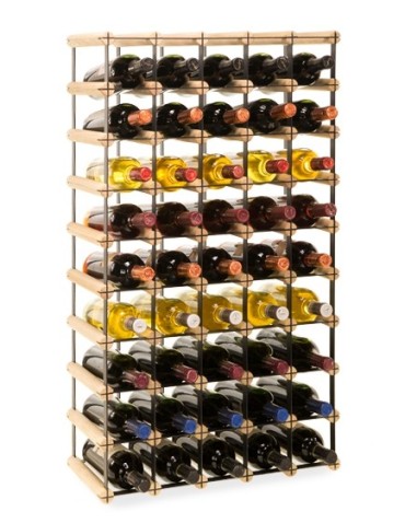 Regał alkoholowy RW-8 5x9 na 45 butelek Light wood - dark metal