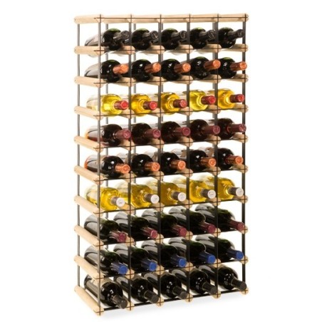 Współczesny regał na 45 butelek wina RW-8 5x9 Light wood - dark metal