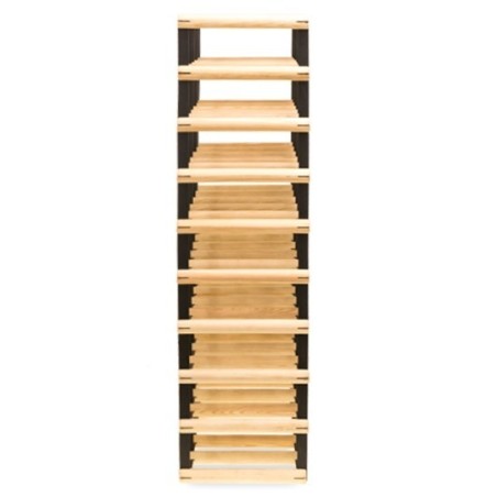 Współczesny regał na 45 butelek wina RW-8 5x9 Light wood - dark metal