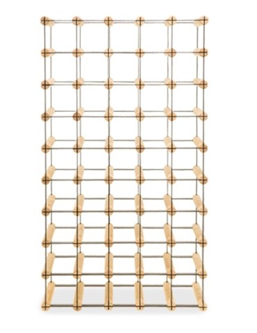 Regały na butelki szklane/PET RW-8  Przechowywanie alkoholu w domu - Regał alkoholowy RW-8 5x9 na 45 butelek Light wood - dark metal - product 4