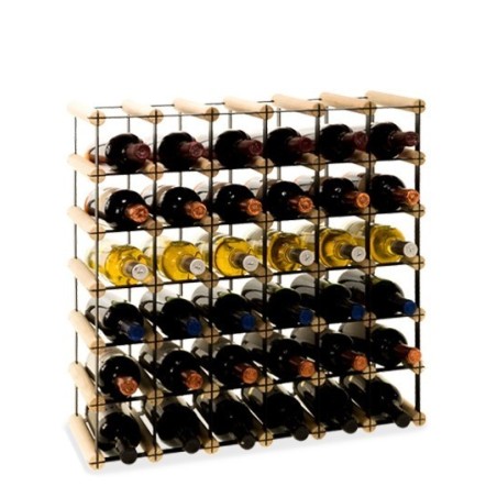Stojak na alkohole RW-8 6x6.  Dark metal  and light wood na 36 butelek