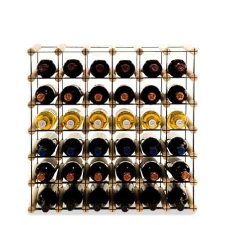 Stojak na alkohole RW-8 6x6.  Dark metal  and light wood na 36 butelek