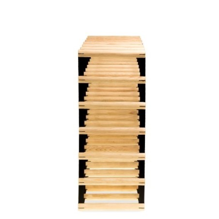 Stojak na alkohole RW-8 6x6.  Dark metal  and light wood na 36 butelek