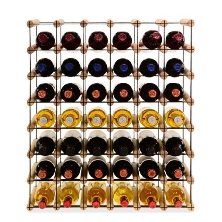 Kolekcjonerski regał na 42 butelki RW-8 6x7 Dark metal - light wood