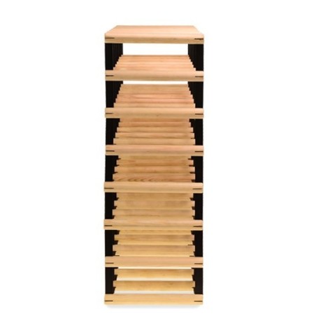 Kolekcjonerski regał na 42 butelki RW-8 6x7 Dark metal - light wood