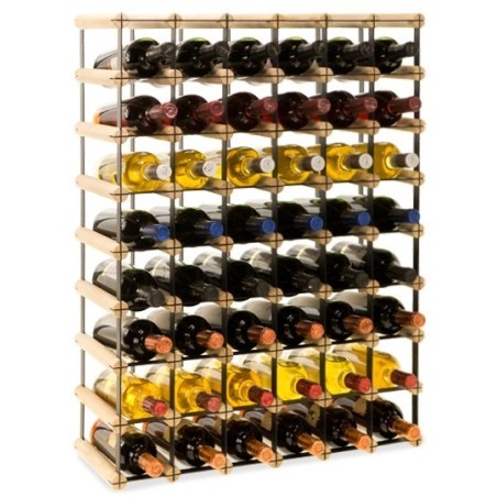 Regał kolekcjonerski RW-8 6x8 Light wood - dark metal na 48 butelek