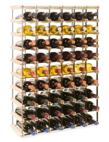 Stojak na wino RW-8 6x9 ⚖️ 54 butelki  światło drewna☯️mrok metalu