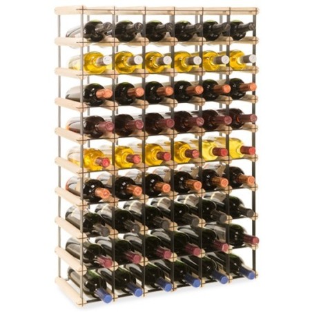 Piętrowy regał na 54 butelki RW-8 6x9 Dark metal - Light wood