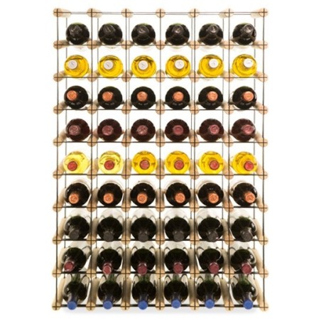 Piętrowy regał na 54 butelki RW-8 6x9 Dark metal - Light wood