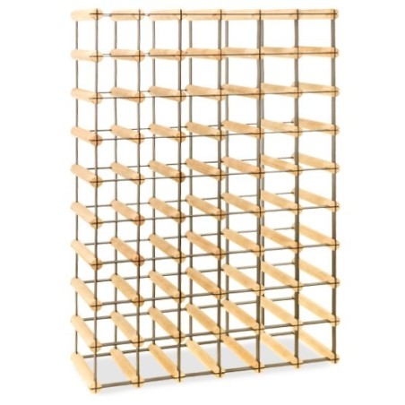 Piętrowy regał na 54 butelki RW-8 6x9 Dark metal - Light wood