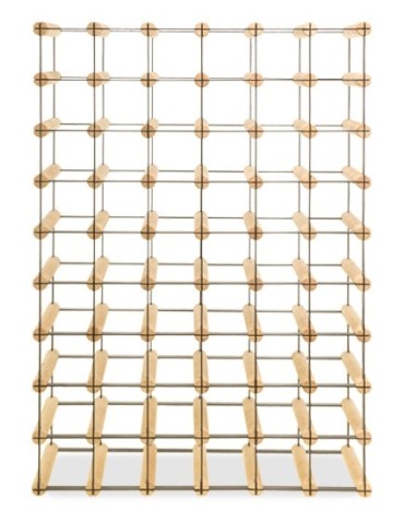 Regały na butelki szklane/PET RW-8  Przechowywanie alkoholu w domu - Stojak na wino RW-8 6x9 ⚖️ 54 butelki  światło drewna☯️mrok metalu - product 4