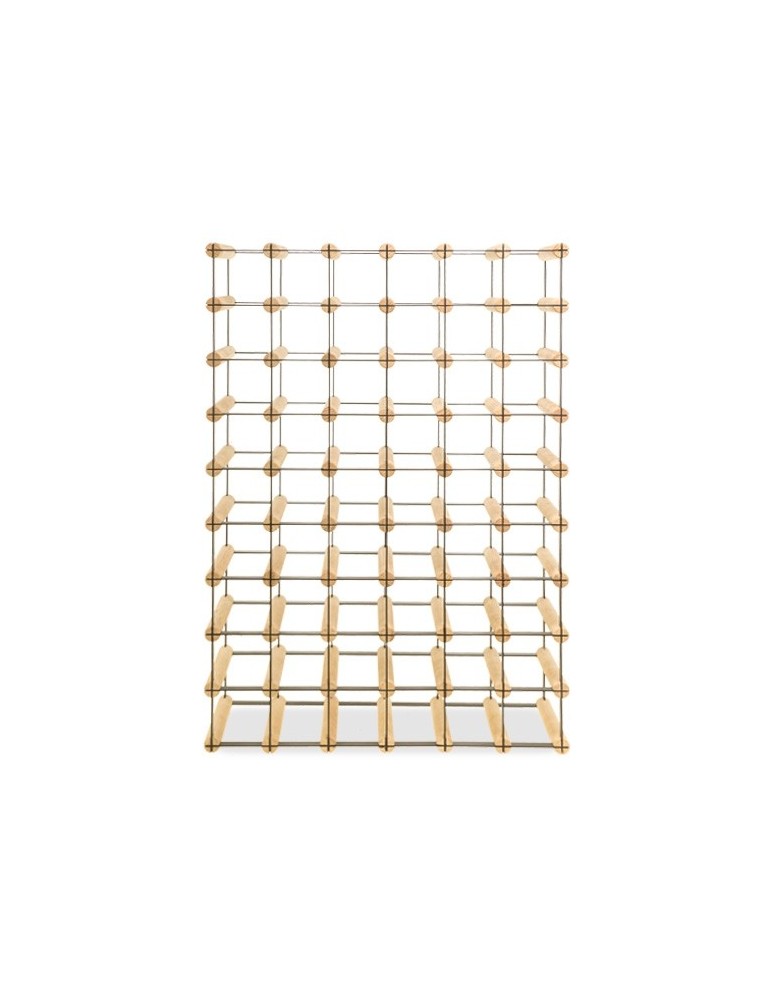 Regały na butelki szklane/PET RW-8  Przechowywanie alkoholu w domu - Stojak na wino RW-8 6x9 ⚖️ 54 butelki  światło drewna☯️mrok metalu - product MODO24.PL 4